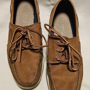 Men's Sperry Top Sider 12M Lanyard 3 Eyelet Brown Boat Shoes